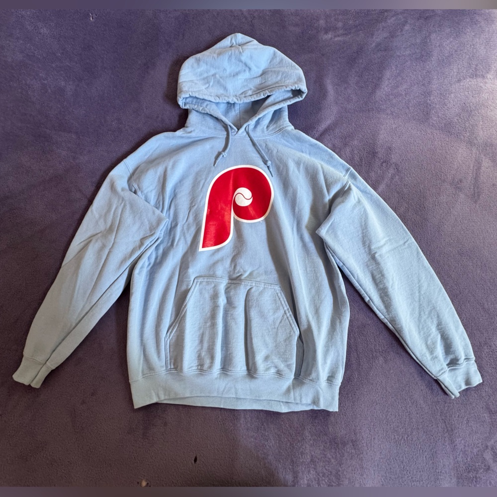 Light Blue Hoodie with Phillies Logo